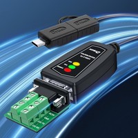 Cable Adaptador Convertidor de Puerto Serie DB9 RS422 RS485 R232 a USB Tipo C y USB A de 1 m DTECH
