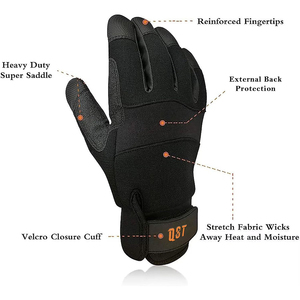 Guantes de cuero de seguridad de dedo completo Antivibración y antideslizante Resistente a impactos con guantes de trabajo acolchados de EVA - Product Image 4