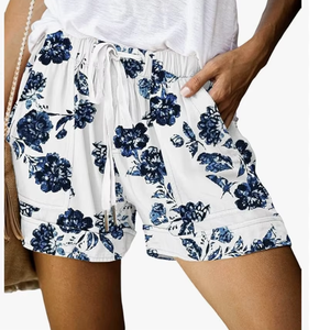 Shorts en coton doux pour femmes Bangladesh Été Confortable Taille élastique Cordon de serrage Shorts décontractés avec poches Jambes droites amples - Product Image 1