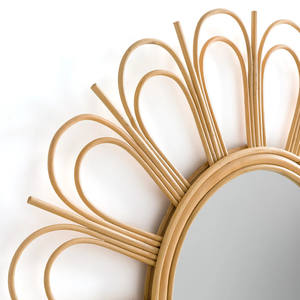 Best Price Natural Rattan <b>Mirror</b> <b>Hanging</b> <b>Wall</b> New Design for Wholesale and Decoration Indoor Boho Rustic Style RM07 - Product Image 5