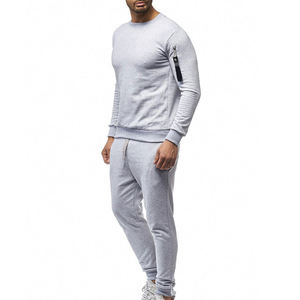 Conjunto Deportivo Informal de 2 Piezas para Hombre, en Algodón y Poliéster Sólido, con Tela Transpirable de Secado Rápido, Pantalones Deportivos y Sudadera - Product Image 4
