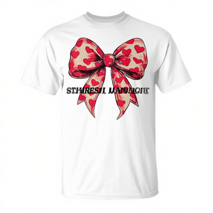 Camiseta con lazo de corazón rojo para el día de San Valentín para mujeres, niñas y niños - Product Image 2