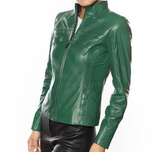 Veste en cuir véritable imprimée de haute qualité pour femmes taille XL vente directe d'usine bas quantité minimale de commande à la mode pour la saison d'automne - Product Image 4