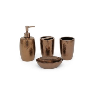 Salle de bain en marbre noir et laiton-Ensemble de 3 accessoires de salle de bain de luxe Nouveau design Distributeur de savon Ensemble de salle de bain en métal fait à la main 2023 - Product Image 4