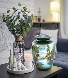 Meilleure qualité de logo personnalisé aluminium métal vase de table fournisseur professionnel prix réduit pour mariage adultes cendres humaines - Product Image 3