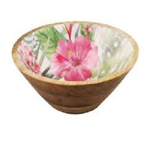 ชุดชามไม้อะคาเซียสำหรับงานปาร์ตี้ชามไม้พิมพ์ลายดอกไม้ดีไซน์ใหม่ - Product Image 2