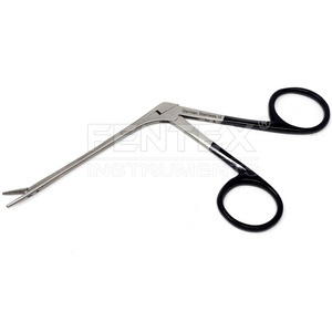 <b>Small</b> Jaws Alligator Serrated Forceps Stainless Steel ENT Instrument 3.5'' Shank Manual Power Featuring Metallic Black Handle - Product Image 1