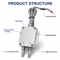 HVAC Air Differential Pressure Transmitter 4-20mA Low Pressure Sensor for Filter Monitoring