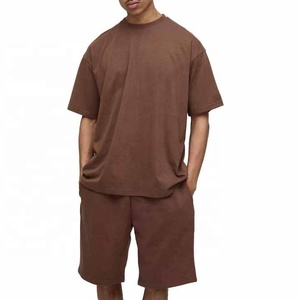 Nouvelle vente chaude vêtements décontractés d'été pour hommes 2025 ensemble court avec couleur unie et différents modèles taille XXL survêtement marque privée - Product Image 1