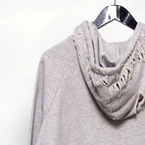 <b>Top</b> High Quality Comfortable Men <b>Distressed</b> Hoodie Cotton/Polyester Blend Long Sleeve Solid Winter Fleece - Product Image 5