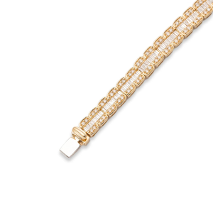 Luxurious 925 Sterling Silver Fine Chain Link Hip Hop <b>Bracelet</b> VVS Clarity <b>Baguette</b> Cut Lab Grown Diamond Perfect Religious Gift - Product Image 3