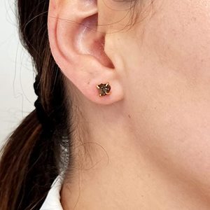 Classic 925 <b>Sterling</b> <b>Silver</b> Gold Plated Handmade 5-7mm Raw Smoky Quartz <b>Stud</b> Earrings Natural Gemstone Jewelry for Women Gift - Product Image 5