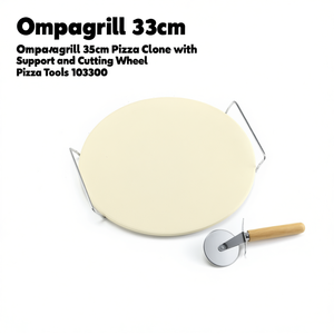 Ompagrill Pierre à pizza 33 cm avec support et roulette à découper Outils à pizza 103300 - Product Image 3