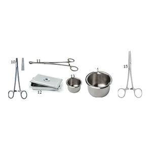 Ensemble de toilette et de suture | Ensemble complet d'instruments chirurgicaux médicaux | Kit de 15 pièces en acier inoxydable avec pinces, ciseaux et plateaux - Product Image 2