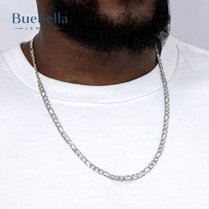 Gran oferta, Plata de Ley 925, 14K, chapado en oro blanco, cadena Figaro de 5mm, collares de moissanita Premium para hombres - Product Image 2