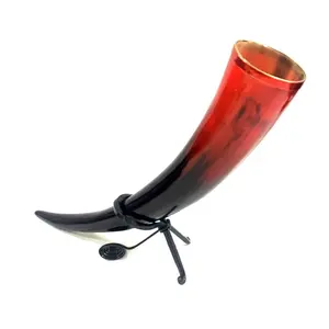 Corne à boire Viking Durable, Tankard corne à boire de buffle naturel pour la viande de café, corne à boire médiéval tasse avec poignée - Product Image 6