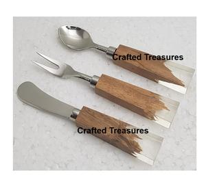 ชุดชีสมือจับทำจากเรซินสีเงิน PVD ชุดชีสเหล็กสำเร็จรูปชุดที่ปาดครีมเนยของขวัญงานแต่งงาน - Product Image 5