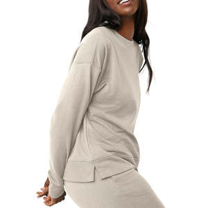 Vente chaude sweat-shirt femme 100% coton respirant confortable Design de mode avec Logo avant en gros pour la saison d'hiver - Product Image 6