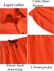 Conjuntos Deportivos para Hombre, Pantalones Cortos, Camisas Polo con Botones, Conjuntos Deportivos Casuales para Caminar, Cómodos - Product Image 5