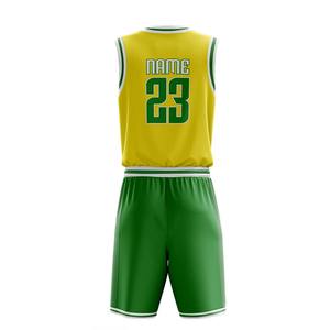 Ensemble d'uniformes de basket-ball personnalisables de qualité supérieure pour hommes avec design réversible et impression par sublimation - Product Image 3