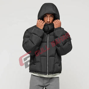Veste bouffante à manches longues de haute qualité pour hommes, manteau d'hiver à col montant et imprimé du logo personnalisé, de style de la rue en gros - Product Image 5