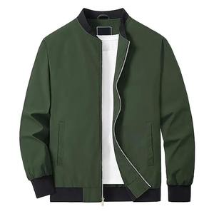 Blouson aviateur en toile verte personnalisé pour hommes, imperméable, respirant, décontracté, col montant, hiver, logo avant, manches longues pour adultes - Product Image 6