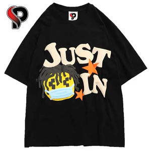 Camisetas de algodón de gran tamaño de manga corta con luz característica varios tamaños para hombres y mujeres de punto logotipo personalizado al por mayor personalizado 100% - Product Image 2