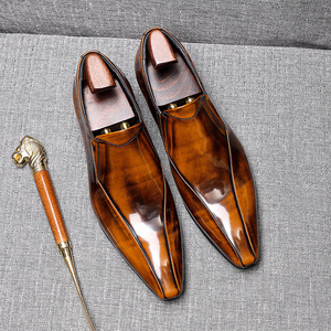 รองเท้าลำลองแบบสวม Oxford Groom สำหรับผู้ชาย ดีไซน์เนอร์ รองเท้าแต่งงานทุกฤดู หัวแหลม หนังแท้ เหมาะสำหรับใส่ทำงานและในชีวิตประจำวัน - Product Image 5