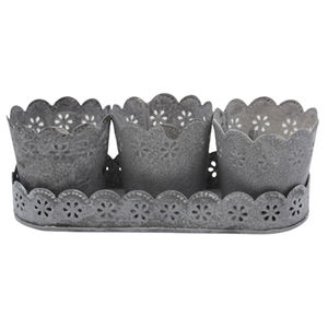 New Design Metal Oval <b>Tray</b> With 3 Votive Holder Green Color <b>Candle</b> Jar For Christmas Decoration Customized Handmade - Product Image 6