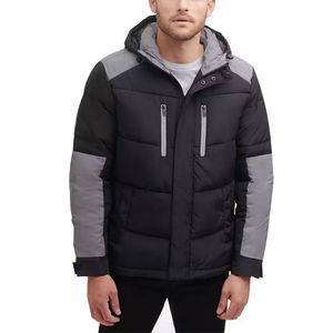 Blouson d'hiver matelassé pour homme en tricot respirant, coupe-vent et écologique, avec impression personnalisée, à capuche, tendance streetwear - Product Image 6