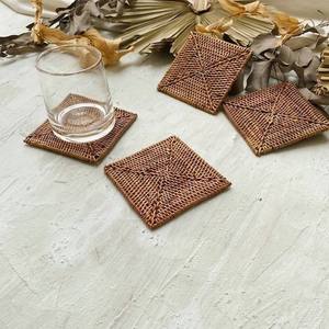Tapis de table créatif Sous-verres résistants à la chaleur Ensemble de sous-verres à thé Accessoires de cuisine Sous-verres en osier Jute rotin Pad & Mats - Product Image 6