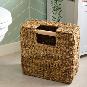 Portarrollos de Papel Higiénico Cuadrado de Jacinto de Agua, Cesta de Almacenamiento Independiente para Baño, Hecho a Mano, Venta al por Mayor en Vietnam - Product Image 3