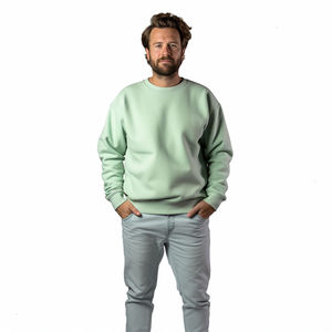 Sweat-shirt délavé à l'acide pour hommes, sweatshirts à col rond en coton délavés à l'acide, personnalisés avec votre logo - Product Image 3