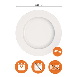 Assiette en mélamine plastique ORNAMIN pour restaurants, hôtels, usage commercial |   Sans BPA |   Durable |   Compatible lave-vaisselle |   27 cm - Product Image 3