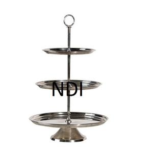 Plato de Pastel de Lujo, Soporte de Pastel de Metal para Fiestas y Celebraciones, Acabado en Níquel, Aluminio Decorativo, Soporte Plegable para Servir Pastel - Product Image 2