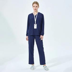 Mint Unisex Uniformes Médicos 3 Bolsillos Top 2 Bolsillos Pantalón Scrub Set Tejido Poliéster/Algodón Micro Estiramiento Dentista Veterinario Enfermería - Product Image 2