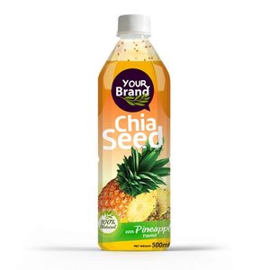 Boisson saine graine de CHIA Fabrication du Vietnam bouteille en PET 500ml Support OEM service Purée d'ananas de pomme fraîche boisson de jus - Product Image 6