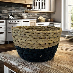 Luxury <b>Round</b> Water Hyacinth Eco-Friendly Multi-Purpose Storage <b>Basket</b> - Product Image 5