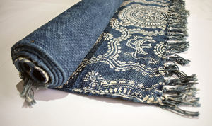 Offre spéciale Ensemble de tapis en coton à imprimé indigo Décoration intérieure douce avec impression en blocs personnalisable Prix d'usine - Product Image 2