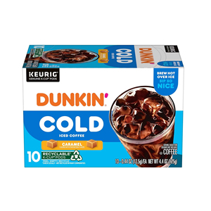 Café Frío con Sabor a Caramelo Dunkin', 10 Cápsulas Compatibles con Keurig K-Cup - Product Image 1