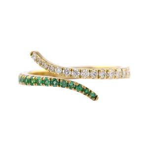 Anillo de piedras preciosas de Esmeralda real 14K oro sólido diseñador hermoso anillo de compromiso de piedras preciosas diamante natural fabricante de joyería fina - Product Image 1