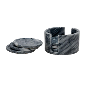 Dessous de verre en marbre blanc carré personnalisé classique de haute qualité Sous-verres en pierre de marbre d'eau pour boissons - Product Image 4