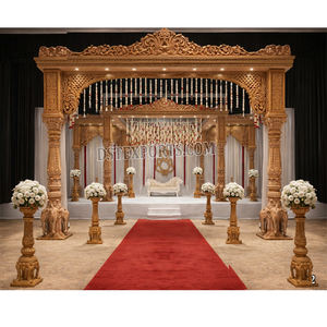 Mandap de Madera con Forma de Elefante para Bodas Hindúes en el Reino Unido, Mandap de Boda de Lujo Tallado en Forma de Elefante, Majestuoso Mandap con Base y Pilares de Elefante, Arizona - Product Image 1