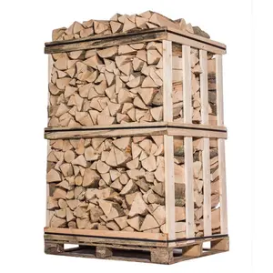 Kayu bakar kering Beech/ek kayu bakar kering di tas kayu Oak api pada palet dengan panjang 25 Cm 33 cm untuk dijual