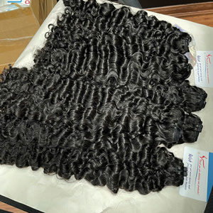 Vente en gros d'usine, cheveux humains vierges de qualité supérieure, cheveux vietnamiens Remy, doux, bouclés birmans, double trame, mèches de cheveux vierges - Product Image 5