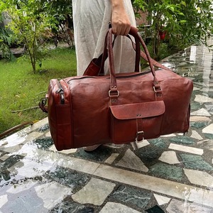 Sac de voyage en cuir personnalisé fait à la main, marron, noir, beige, grand sac de voyage pour homme, sac de week-end en cuir, sac de voyage en cuir - Product Image 5