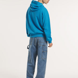 Boxy Fit hommes coton épais poids lourd pull à capuche personnalisé goutte épaule polaire surdimensionné à capuche pour l'hiver 100% français - Product Image 2