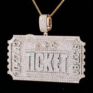 Joyas SM lujoso Iced Out Moissanite Diamond Ticket colgante elegante joyería de Hip Hop personalizada para regalo y fiestas desgaste - Product Image 3