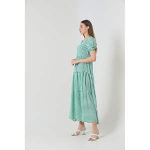 Vestido Largo Casual a Rayas Esmeralda Topshow, Producto al por Mayor - Product Image 2