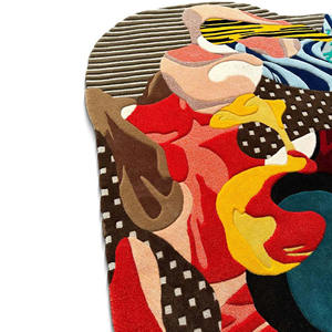 Alfombra de Arte Contemporáneo con Diseño Escultural Multicolor para Interiores Creativos, Regalo de Navidad y Año Nuevo - Product Image 3